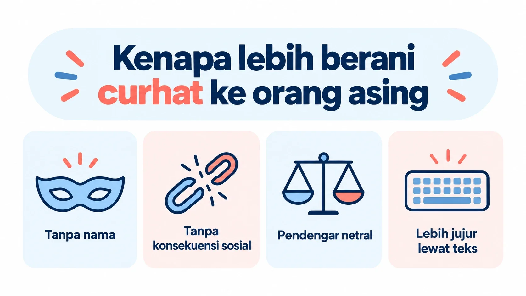 Empat alasan kenapa kita lebih berani curhat ke orang asing